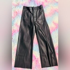 Zara Women's Black Faux Leather Pants